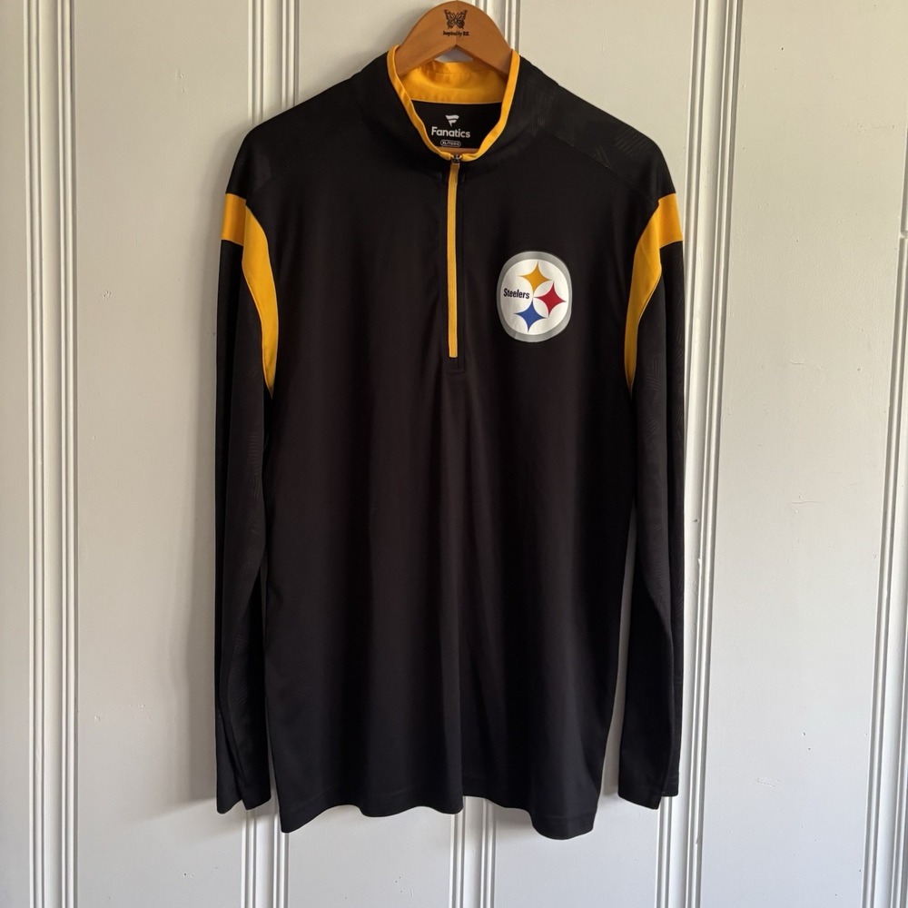 Pittsburgh Steelers Men's NFL Team Apparel 1/4 Zip Practice Shirt XL Long Sleeve